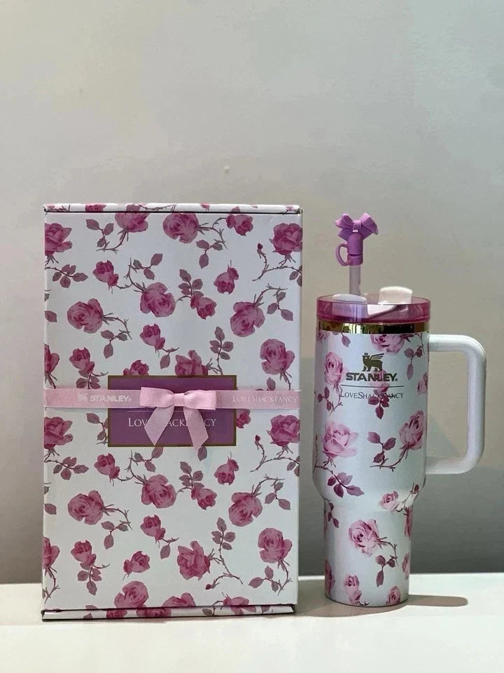 Stanley Quencher H2.0 40 oz LoveShackFancy Rosa Floral Tumbler