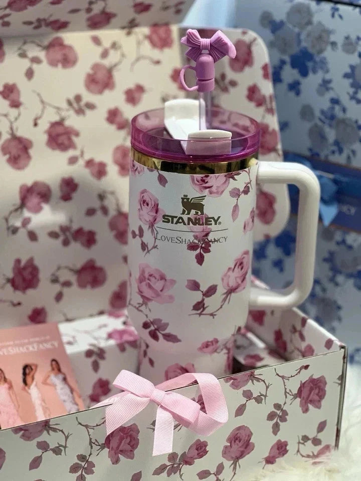Stanley x LoveShackFancy Rosa 40 oz Quencher Tumbler with Gift Box