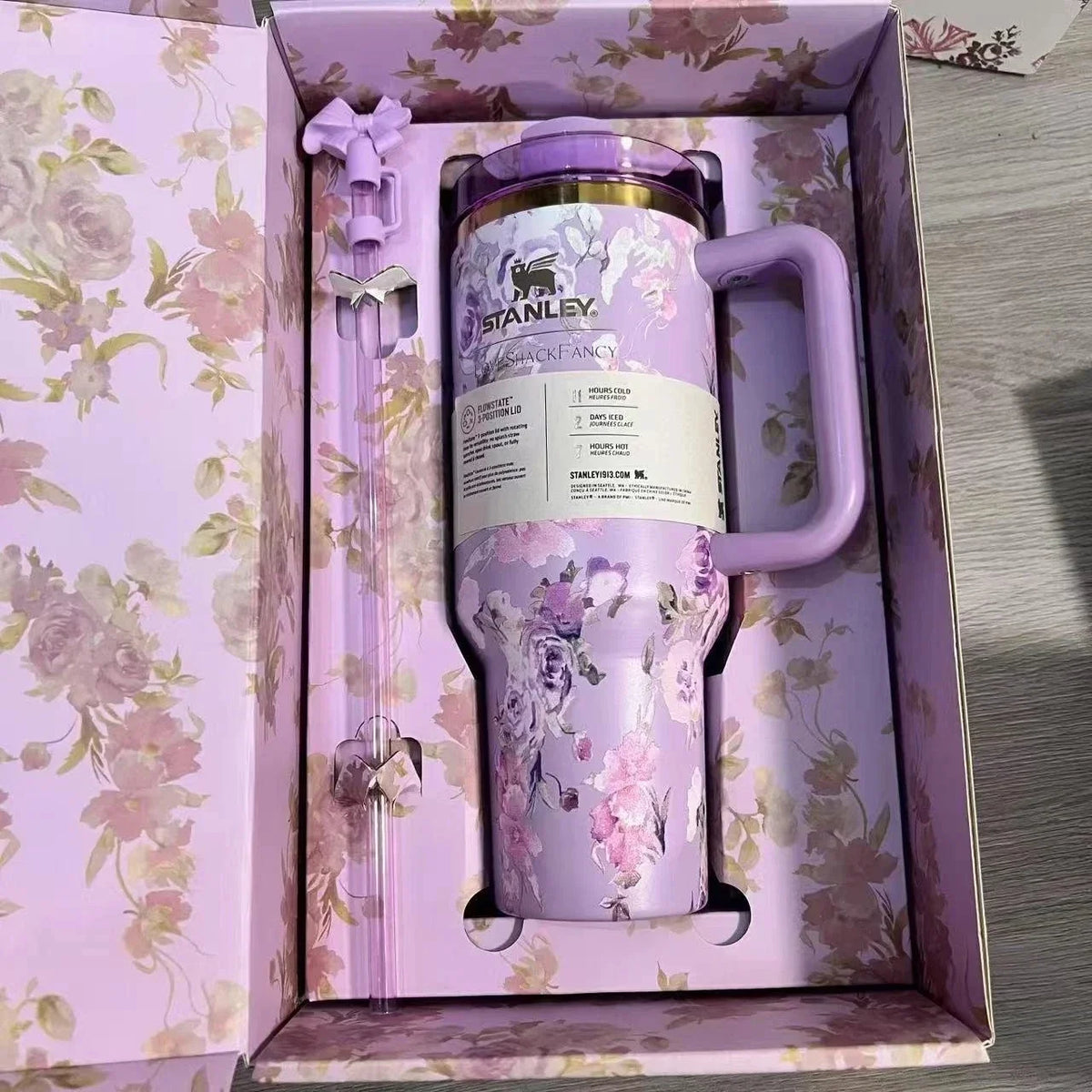 Stanley x LoveShackFancy Quencher 40 oz Tumbler – Floral Purple – New