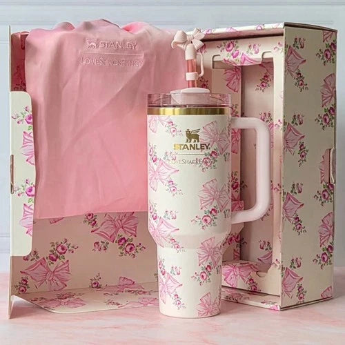 Stanley x LoveShackFancy Rosa Beaux 40 oz Pink Floral Bow Tumbler